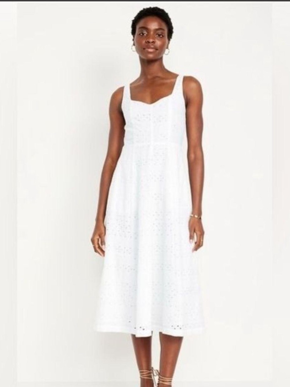 Old Navy White Eyelet Midi Sundress - Women SZ XL